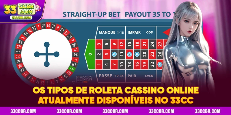 Os tipos de roleta cassino online atualmente disponíveis no 33CC